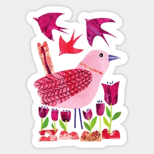 Pink Bird Sticker